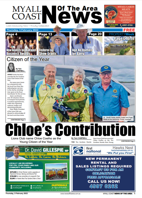 Myall Coast News Of The Area 3 February 2022