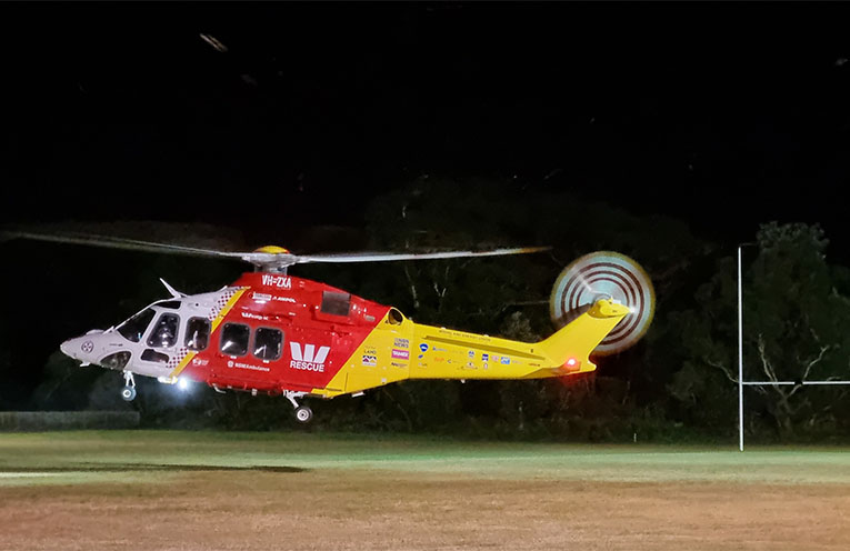 Rescue chopper called in to Hawks Nest for night mission