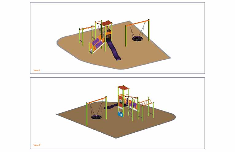 A concept design for the FourPark play equipment. Supplied: T. Sheuer.