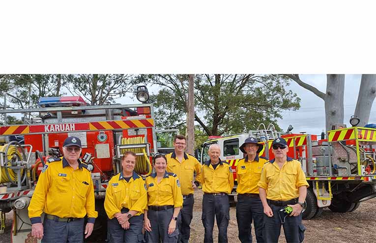 RFS volunteers from Karuah and Medowie turned out to help attendees get ready for summer. Photo: Thomas O’Keefe.