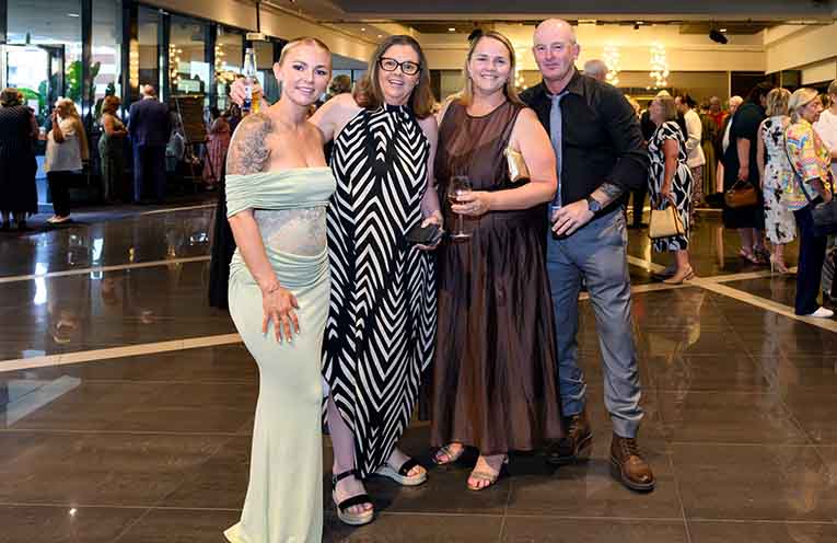 Sophie Bradbery (left) pictured with her mother Jodi Cassar and in-laws Kristy Bradbery and Nathan Bradbery at the awards night.