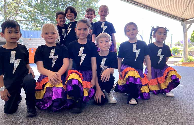 The Year 1 Milky Way class on stage.