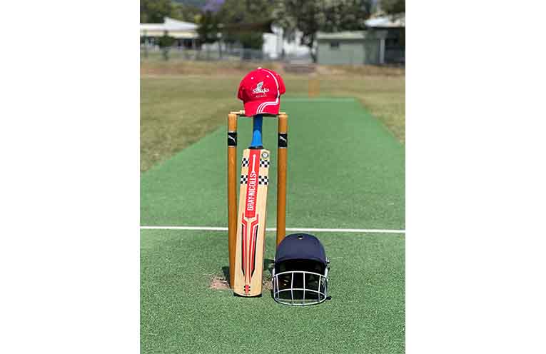 A symbolic tribute to fallen cricketer Ben Austin. Photo: Bowen Betts.