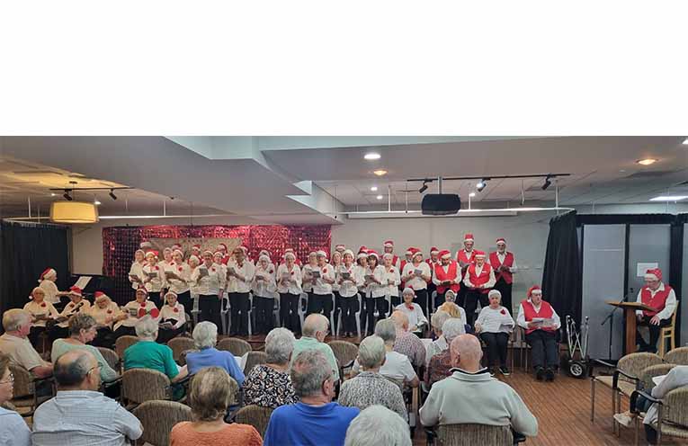 Close to 50 Melodians sang the songs of the season. Photo: Thomas O’Keefe.