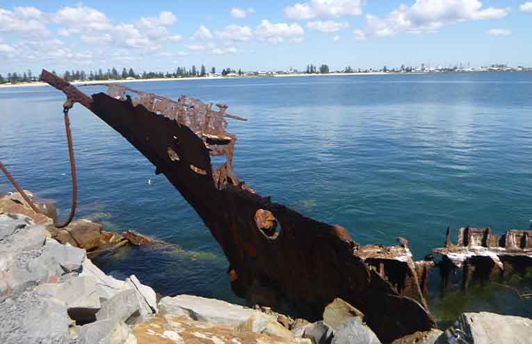 Along Stockton’s shipwreck walk. Photo: Robyn.