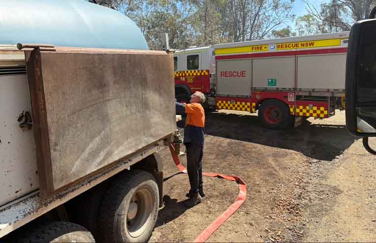 Wayne’s tanker delivering water. Photo: supplied.