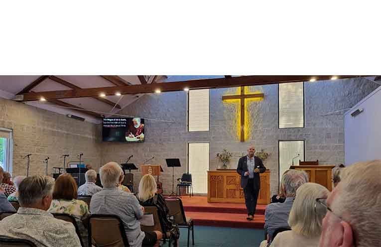 Richard delivered his final sermon on the Romans gospel. Photo: Thomas O’Keefe.