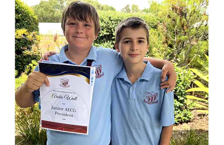 Junior AECG President Archie Wall and Vice President Koby Franks. Photo: TGPS.