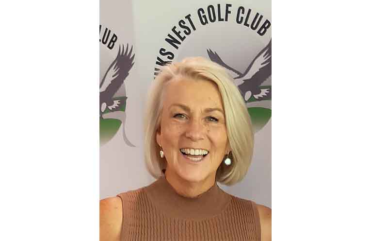 Angela Clipperton was all smiles after her fantastic round of 44 last Saturday.