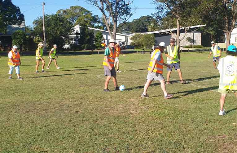 Newbie Ray, aka Rowdy, about to drill a pass to Chris.