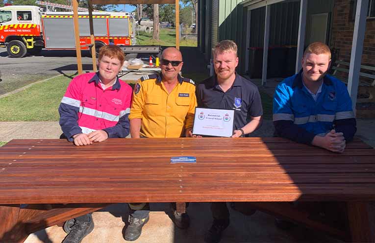 Braidwood Central School students donate outdoor tables to Rural Fire Service