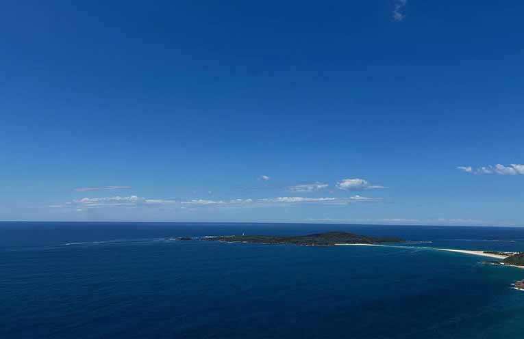 Views from Mount Tomaree, a popular vantage point for spotting migrating humpback whales during the annual whale watching season.