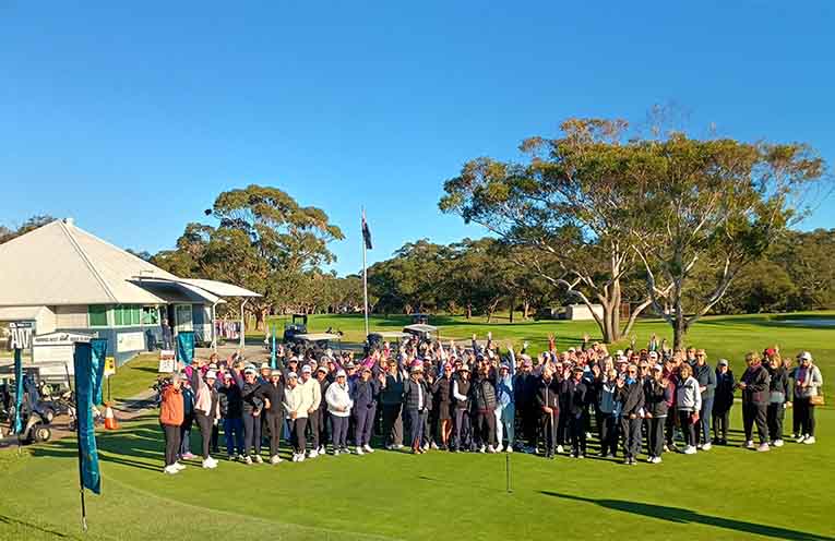 The full field at the Hawks Nest Ladies Open Day. Photo: Supplied.