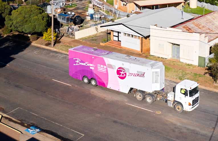 BreastScreen NSW mobile van offering free breast screens for women