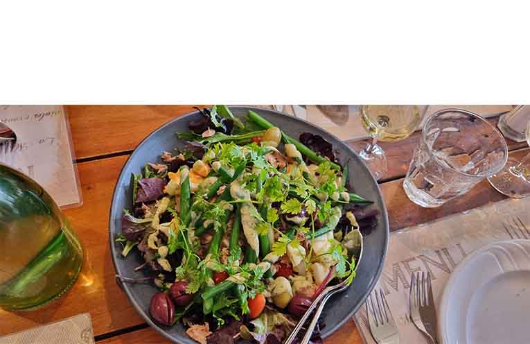 Salad reminiscent of Nice - presentation assures pleasure. Photo: Thomas O’Keefe.