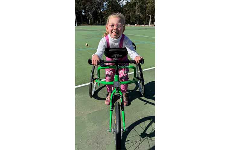 Elsie on her race runner.