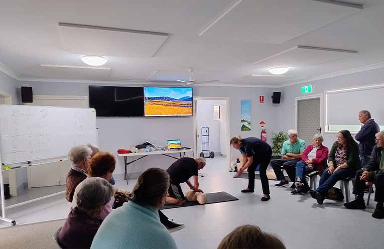 First Aid course with Kelly - practising CPR. Photo: Jane.