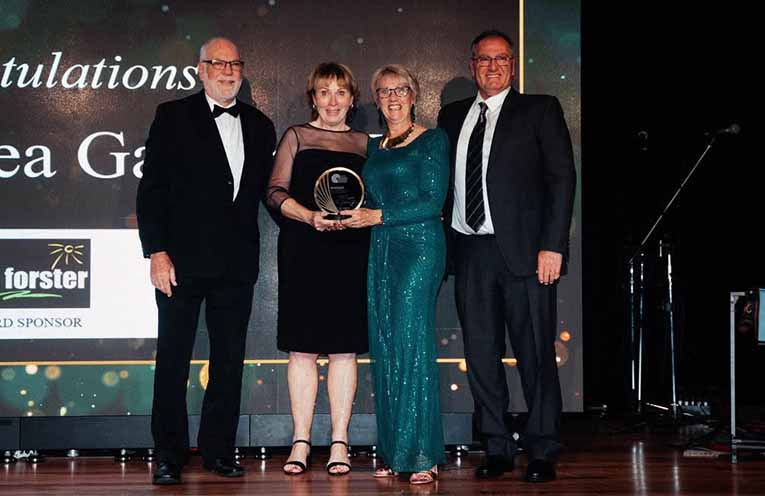 Representing The Original Tea Gardens Ferry at the awards were, from left to right, Club Foster sponsor with Marketing Manager Wendy Dupont and Club Foster sponsor with Operations Manager Trevor Weaver. Photo: The Original Tea Gardens Ferry.