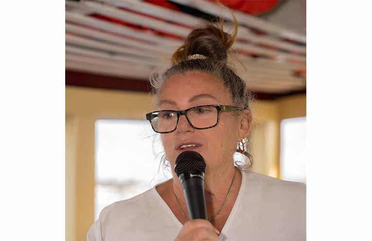 “Kerrie from the ferry” in owner-operator mode aboard The Original Tea Gardens Ferry. Photo: Wendy Dupost.
