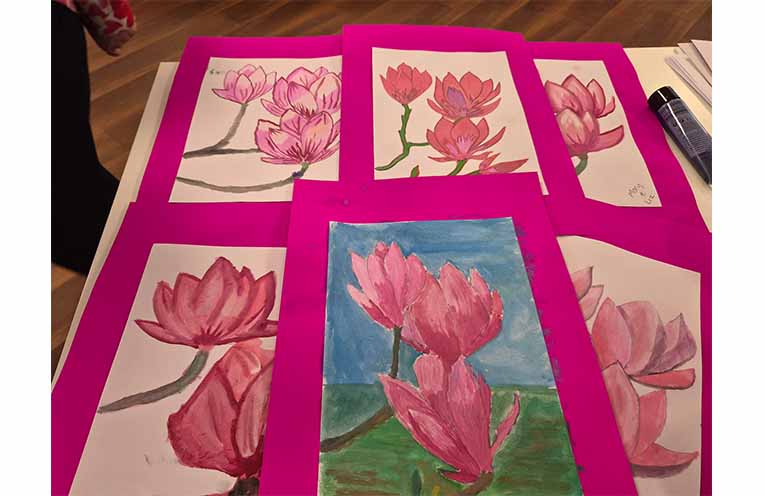 Thanks For Caring art work created by the residents at Peter Sinclair Gardens. Photo: Christine Rayner.