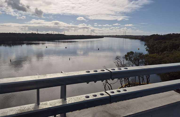 The view from the new viaduct over the Hunter River. Photo: Nico Lombardo.