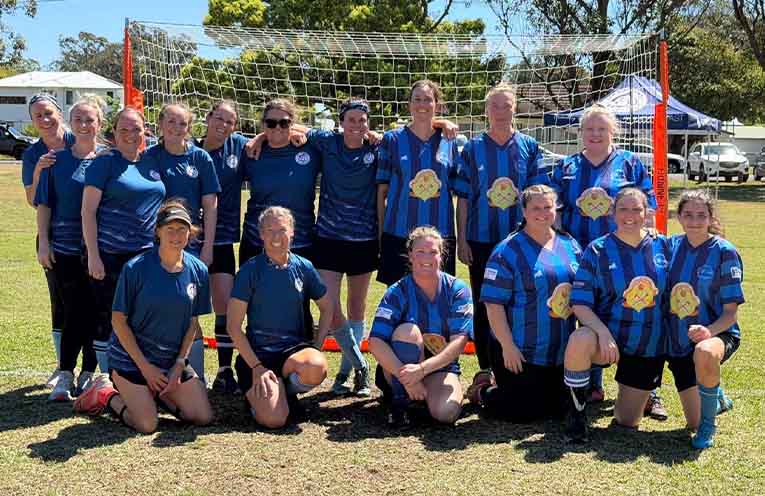 Women’s games participants, keen to hit the field.
