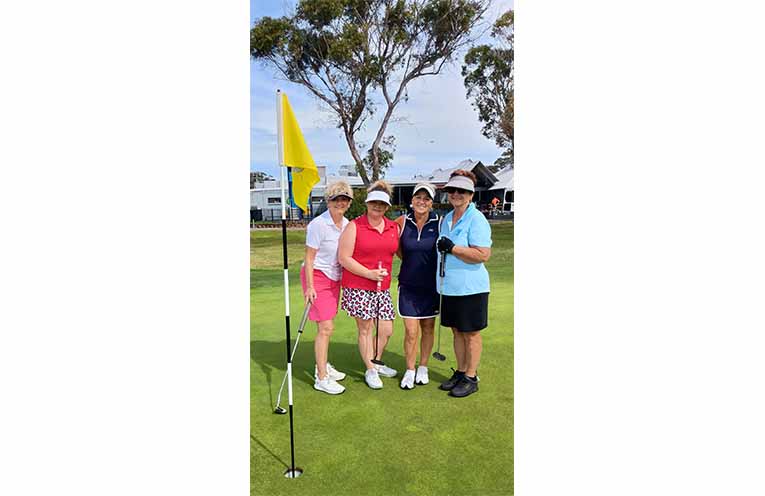 A Grade players Liz, Anne-Marie, Angela and Maxine were all smiles when they finished the championships.
