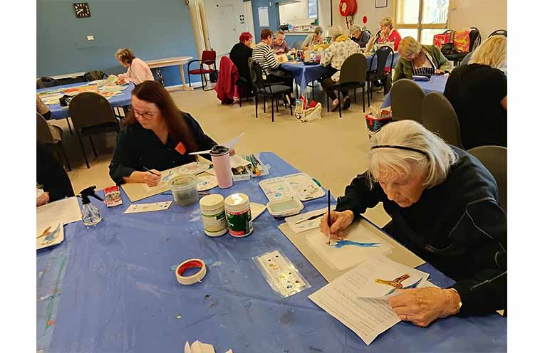 The U3A art group in creative mode.