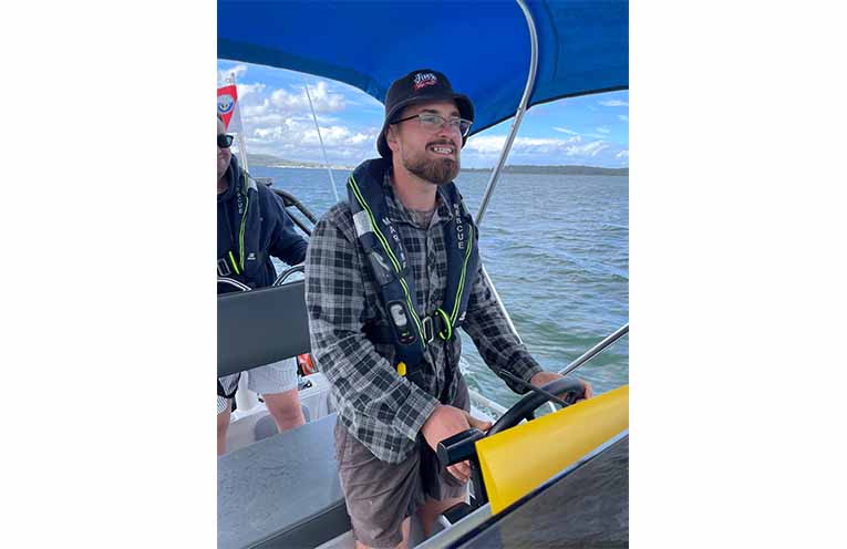 A student on one of the first general boat licence training courses. Photo: Marine Rescue NSW.