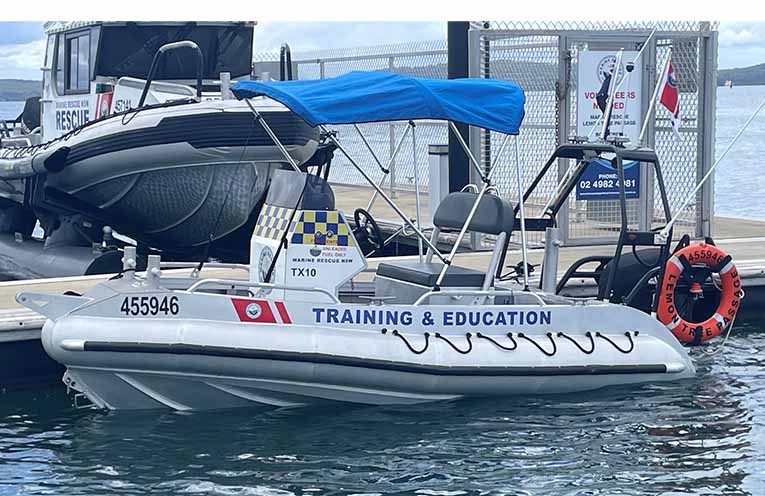 The course training vessel, a TX 10. Photo: Marine Rescue NSW.