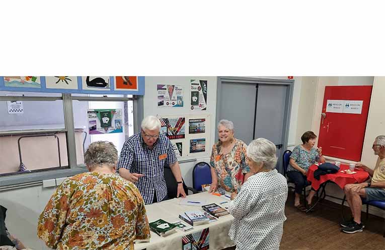 Local author Ray Keipert, of the MU3A Writers Group, discussed his works with visitors. Photo: Thomas O’Keefe.