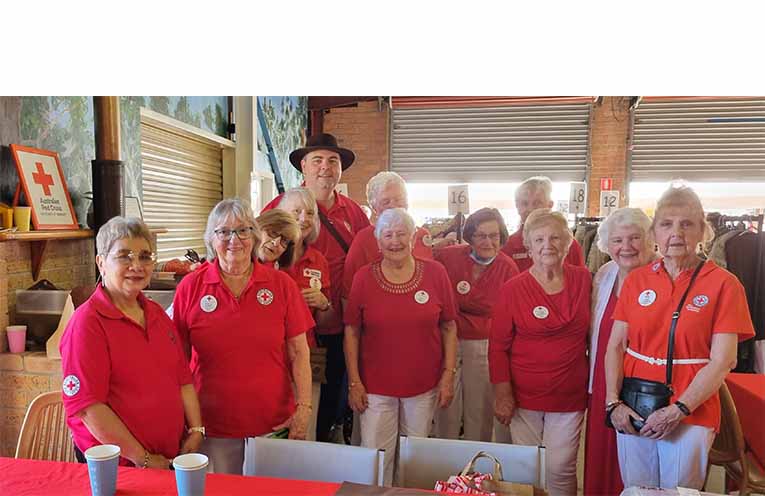 Tea Gardens Red Cross bake members after an early sell-out. Photo: Thomas O’Keefe.