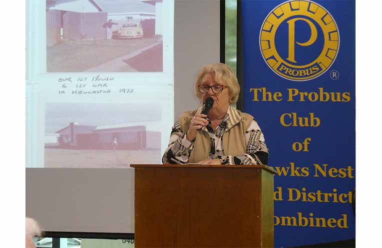 Denise Lamb stepped up to tell the group about life in Africa. Photo: Hugh Ross.